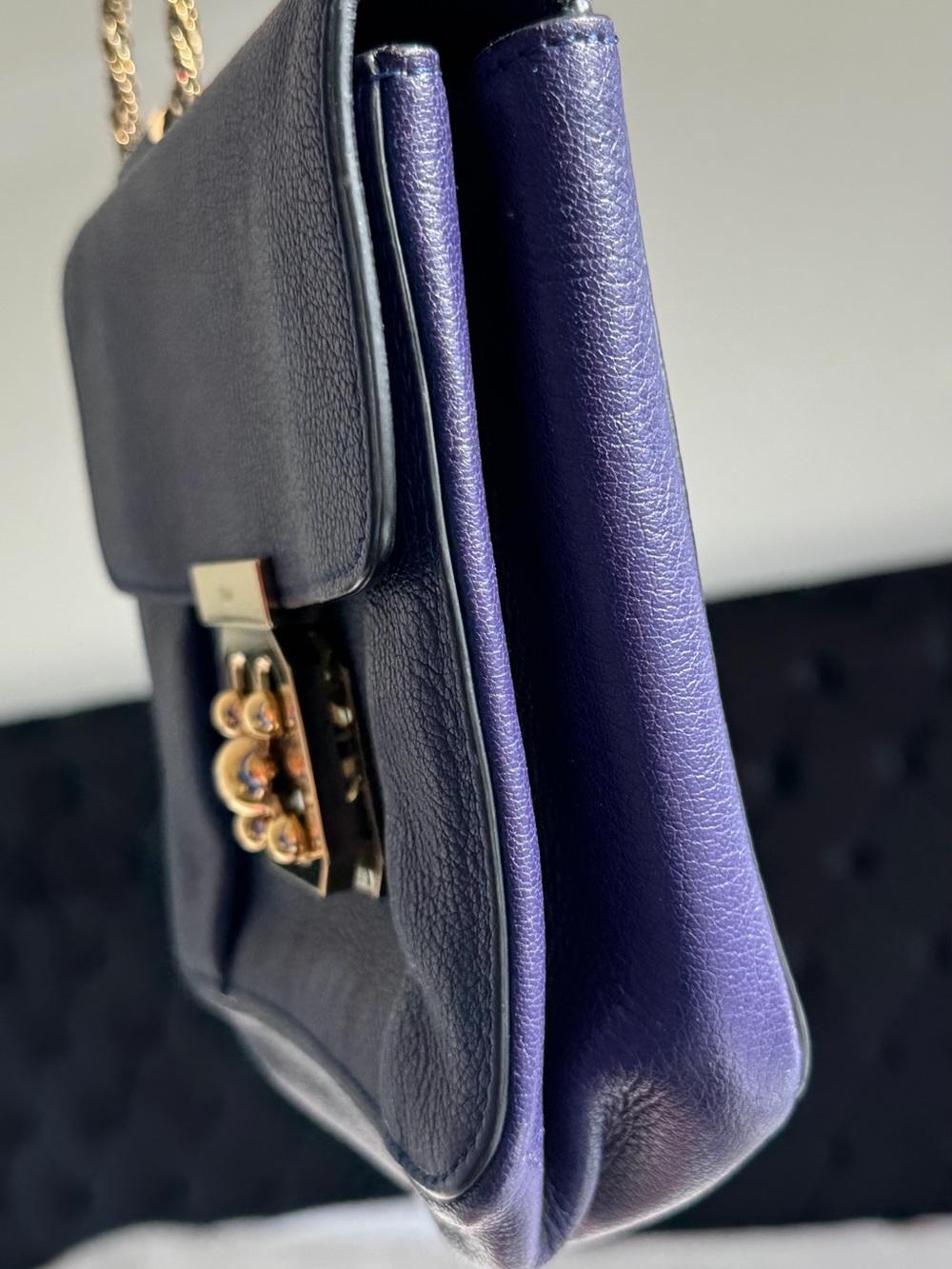 Authentic Chloe Small Purple Leather Bag with Gold Chain - Picture 6 of 15